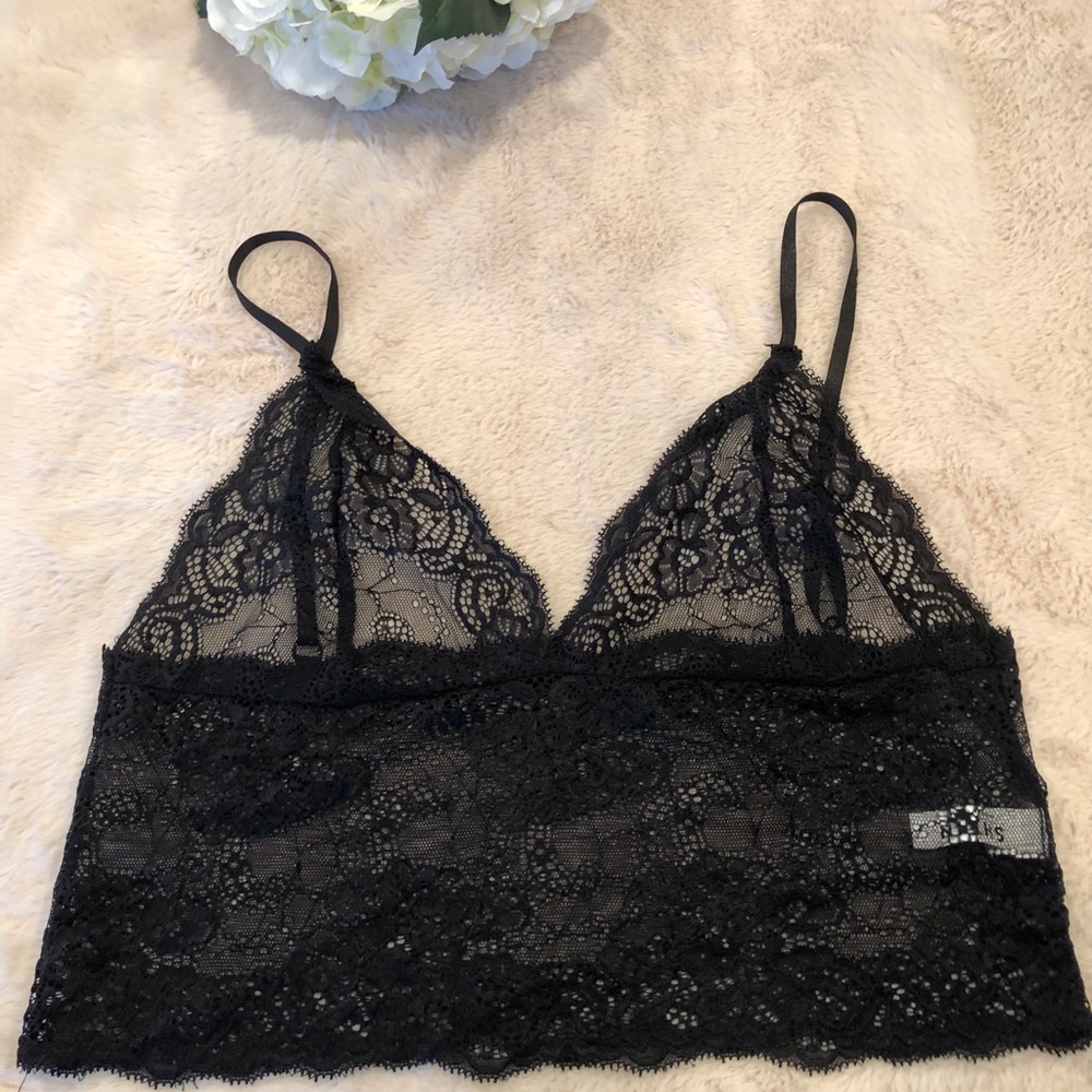 Shein Black Sheer Bralette, Size M